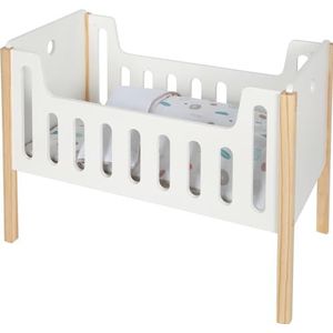 Small Foot 12495 Little Button houten bed met omkeerbaar beddengoed voor kinderen vanaf 3 jaar