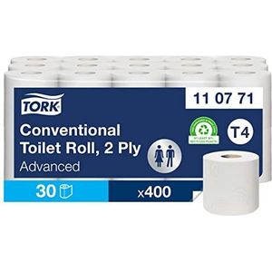 Tork Toiletpapier, traditionele rol, wit, T4, Advanced, 2-laags, 30 x 400 vellen, 110771