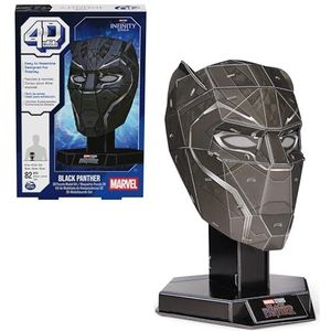 4D Build - Marvel Black Panther buste - gedetailleerde 3D-modelleerset van hoogwaardig karton, 82 stuks, voor fans van de superheldenserie vanaf 12 jaar