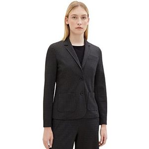 TOM TAILOR 1038711 damesblazer, 33237 - Grijs zwart Tiny Ck Check