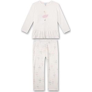 Sanetta Lange pyjama voor meisjes van modal, White Pebble