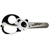 Fiskars 1004613 Dierenschaar voor kinderen met panda-motieven, vanaf 4 jaar, lengte: 13 cm, voor rechts- en linkshandigen, roestvrijstalen mes, kunststof handvat, wit, zwart, 1004613