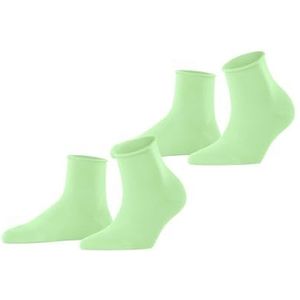 ESPRIT Dames Basic Pure 2-pack korte sokken ademend duurzaam biologisch katoen versterkte opgerolde randen zonder druk op het been effen multipack set van 2 paar, Groen (After Eight 7134)