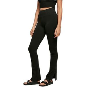Urban Classics High waist leggings met zijdelingse split voor dames, zwart.
