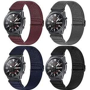 WNIPH 22 mm verstelbare horlogeband compatibel met Samsung Galaxy Watch 3 45 mm/Watch 46 mm/Gear S3 Classic/Frontier, Huawei Watch 3/Huawei Watch 3 Pro reservebandjes van elastisch nylon