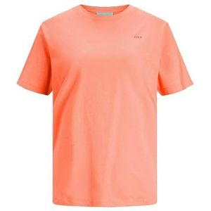 JJXX Jxanna Reg Ss Every Logo Tee Jrs Noos T-shirt voor dames, Peach Echo/Print: Carmine Rose Logo Jjxx