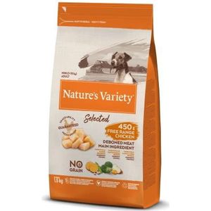 Nature's Variety Selected - Droogvoer voor volwassen honden van Petit Race – graanvrij – met kip buiten zonder botten – 1,5 kg