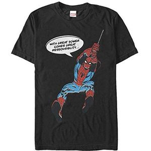 Marvel Unisex Classic Vintage Spider Organic T-shirt met korte mouwen, zwart, L, SCHWARZ