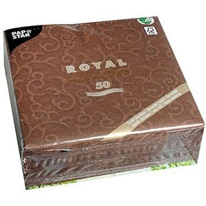 Papstar, #84885 Royal Collection servetten 40 x 40 cm 4 gevouwen bruin