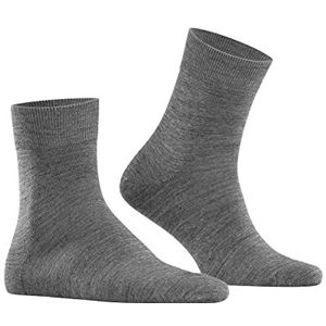 FALKE Airport korte sokken voor heren, ademend, klimaatregulerend, geurremmend, wol, katoen, dun, effen, elegant, platte teennaad, 1 paar, Grijs (Dark Grey 3070)