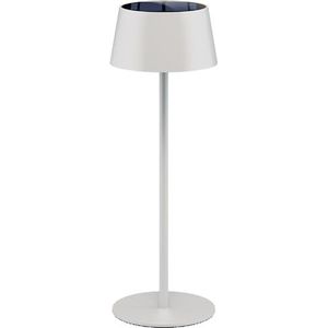 goobay Led-tafellamp op zonne-energie traploos dimbaar met touch-bediening, draadloze led-tafellamp voor binnen en buiten, IP44/150 lm en 3000 K warmwit, USB-C, wit /