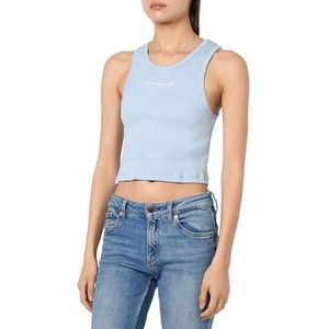 KARL LAGERFELD T-shirt pour femme Hotel Karl Rib, Bleu ciel, S