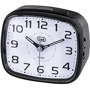 Trevi SL 3054 kwartshorloge met wekker, groot frame, snooze/lichtknop, stil sweep-uurwerk, zwart
