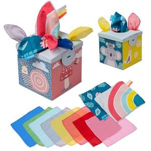 Taf Toys Wonder Baby Tissue Box voor zuigelingen en peuters, sensorische doos voor baby's, educatief speelgoed voor buikspeelgoed voor kinderen vanaf 12 maanden