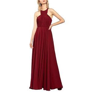 APART Fashion Chiffon Dress Avondjurk dames, rood (bordeaux), 40, rood (bordeaux)