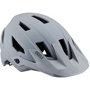BBB Cycling Fietshelm voor volwassenen, uniseks, E-MTB verstelbaar vizier, zeer geventileerde helm voor dames en heren, mat grijs, L (59-62 cm), Schore BHE-59, mat grijs