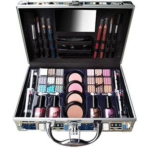 Make-upkoffer voor dames, 52-delige set: blouse, oogschaduw, lippenstift, nagellak, opbergdoos, cadeau-idee schoonheid