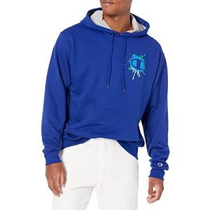 Champion Powerblend Left Chest Graphic-Sweat à Capuche Homme, Valiant Blue-586mwa, L