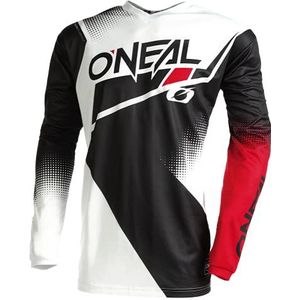 O'NEAL MTB-motorcross shirt met lange mouwen | kinderen | MTB MX DH FR Downhill Freeride | ademend materiaal, gevoerde elleboogbescherming | Element Youth Jersey V.22, Zwart/Wit/Rood