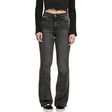 Urban Classics Dames jeans met hoge taille flared denim, Zwart, zwaar gewassen