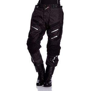Roleff Racewear motorbroek van stof/leer, zwart.
