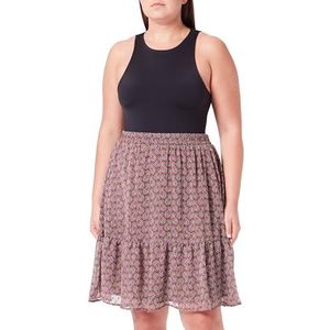 Kaffe Boven de knie bedrukte chiffon rok met elastische zakken in de taille, zachte kasjmier print en slib, 38, Print zacht en slib kasjmier