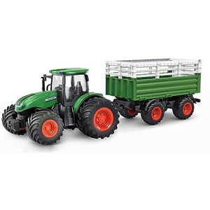 Amewi 22636 RC tractor met veehouder, geluid en licht, met koe als accessoire, 1:24 RTR groen