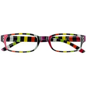Chaot Lesebrille Reader Kunststoffbrille mit Federscharnier (+3,00, Schwarz-buntgestreift)