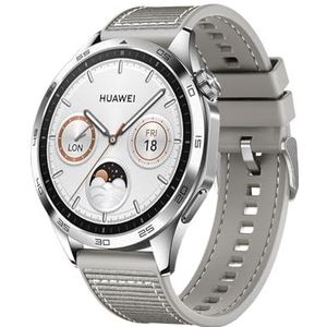 ZoRoll Bandje 22 mm, compatibel met Huawei Watch GT4 46 mm/Watch 4 Pro/Watch 4/Watch Ultimate/Watch Buds, gevlochten nylon, zacht, siliconen, sport, reservearmband voor Huawei Watch 3 Pro, grijs,