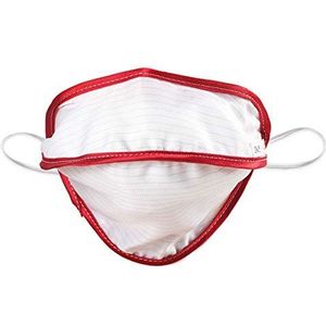 Mycroclean 2020V3 masker, één laag, wit/rood, zonder neusbeugel, herbruikbaar, wasbaar, type II, BFE 99,8% Kid