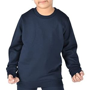 M17 Klassieke trui met ronde hals voor jongens, casual pullover met lange mouwen, effen, marineblauw, 7-8 jaar, Navy Blauw