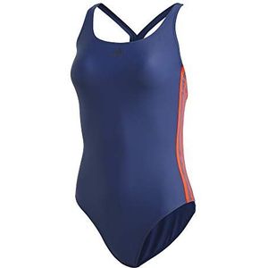 adidas Fit Suit 3s badpak voor dames, Tech Indigo/App Solar Rood