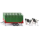 Siku 2875, veetrailer met 2 Holstein koeien, 1:32, metaal/kunststof, groen, met meerdere functies