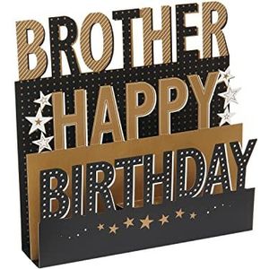 Verjaardagskaart voor broer met envelop – mooi design met 3D-pop-up belettering