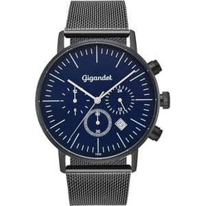 Gigandet Montre analogique à quartz japonais pour homme avec bracelet en acier inoxydable 10VNAG22NE/006, bleu, Bracelet