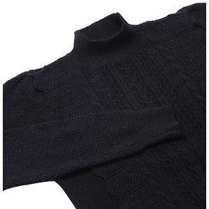 faina Fried Dough Twists Pull en tricot à volants pour femme Noir Taille XS/S, Noir, XS