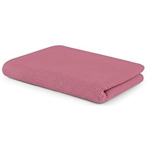 SETEX Wafelpiqué deken, veelzijdig inzetbaar, 100% katoen, geschikt als sprei, zomerdeken, outdoordeken en meer, 150 x 200 cm, roze