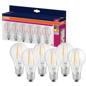Osram LED Star Value A60, voordeelverpakking met 6 lampen, vervangt klassieke 60 W lampen, warm wit (2700 K), 6,5 W, E27, mat glas, niet dimbaar