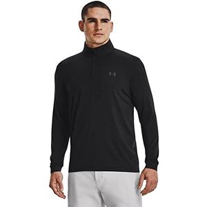 Under Armour Playoff 2022 golftrui voor heren, vochtafvoerend, 1/4 ritssluiting, Zwart