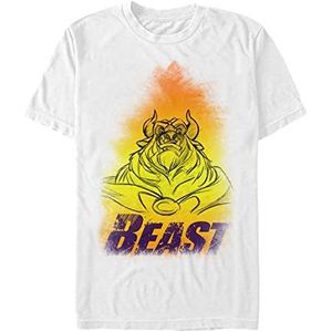 Disney Beauty & The Beast Organic T-shirt, korte mouwen, wit, XL, Weiss