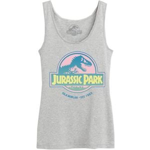 Jurassic Park Wojupamtk010 Tanktop voor dames, 1 stuk, Grijs Melange