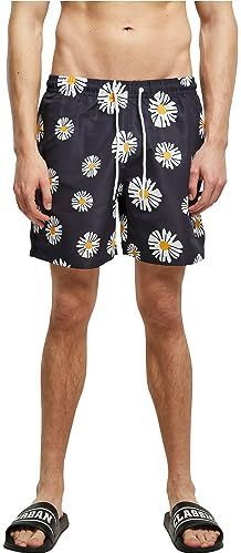 Urban Classics AOP Zwemshorts voor heren, verkrijgbaar in vele varianten, maten XS tot 6XL, Midnightnavydaisy