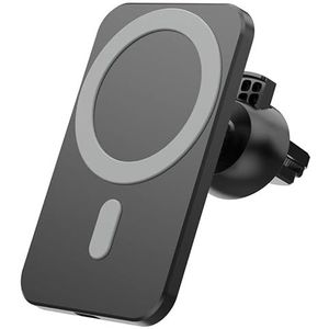 Support noir de téléphone pour voiture avec chargeur sans fil 15 W compatible avec iPhone 13/12 Pro Max Mini 11/XS MAX/XR/8/7, Galaxy S20/S10/P20 Note 9/S9