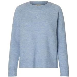 SELECTED FEMME Slflulu Ls Knit O-hals B Noos gebreide damestrui, kasjmier blauw 1