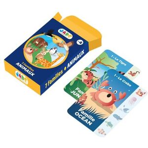 J.A.D.E - Spel met 7 families over het thema dieren – kaartspel – 142121 – 54 kaarten – karton – Frans design – spel voor kinderen – 2 tot 6 spelers – 11,5 cm x 6 cm – vanaf 4 jaar