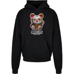 Mister Tee Sweat à capuche Welcome Cat Ulrta Heavy Oversize pour homme, Noir, 4XL