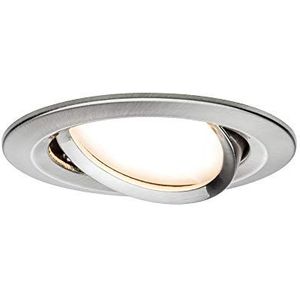 Paulmann 93877 Premium hoekinbouwset, dimbaar, rond, draaibaar, led, 1 x 6,8 W, 2700 K, 230 V, 51 mm, geborsteld staal/aluminium