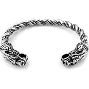 Fenris Wolf 2 roestvrij stalen vikingarmband, één maat, roestvrij staal, Roestvrij staal