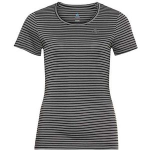 Odlo Concord Element T-shirt voor dames, korte mouw, Staalgrijs/zwart gestreept