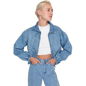 Trendyol Trendyol Standaard spijkerjas voor dames, jas, dames, 1 stuk, Blauw, XS